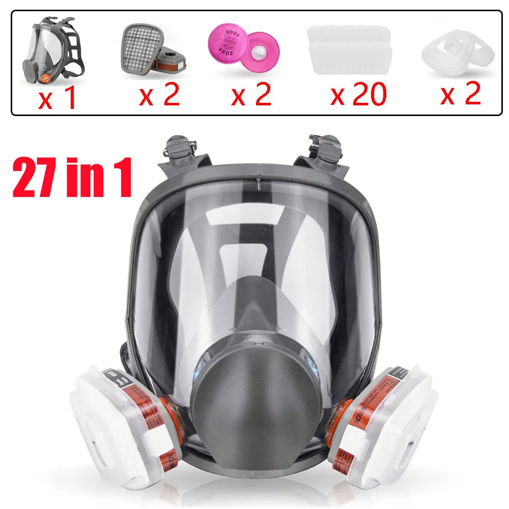Ship From USA 6800 Full Face Gas Mask Reusable Large Size Gas Dust Respirator Paint Sprayer Chemical Wood Working