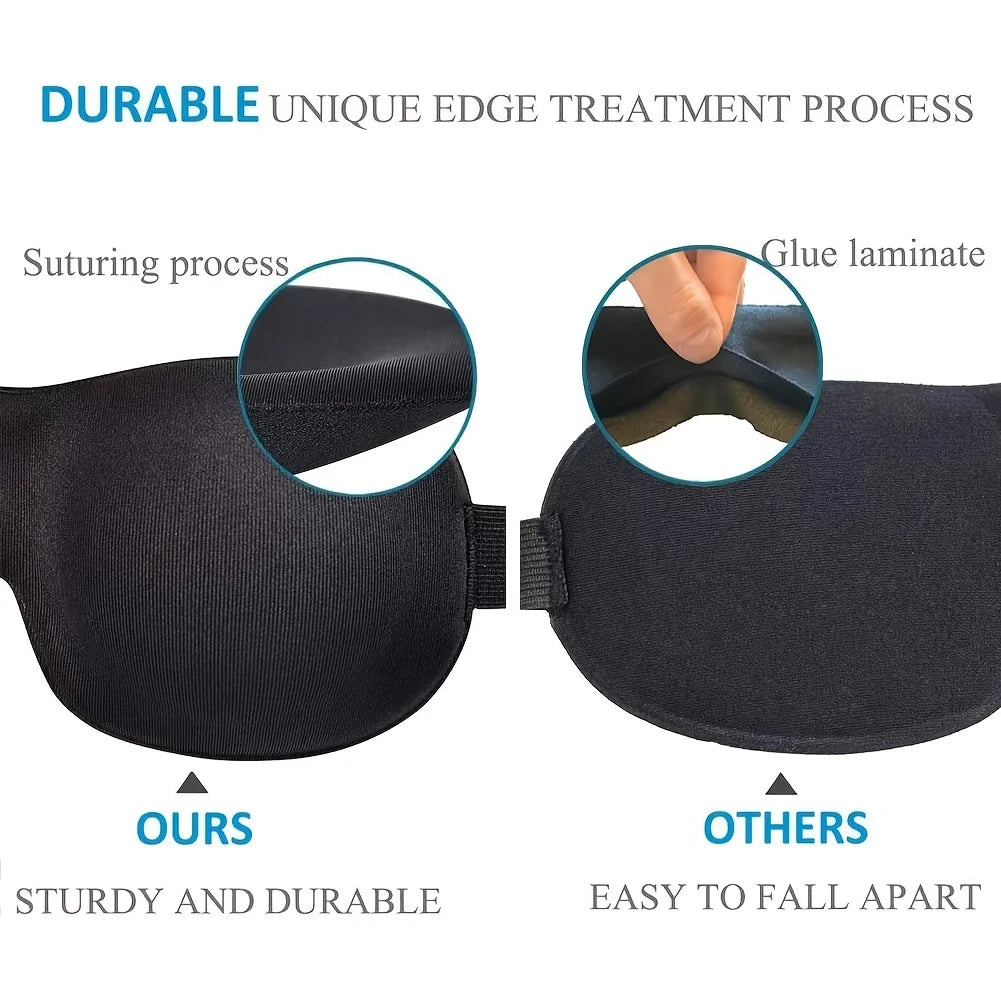 3D Contoured Sleep Eye Mask – Ultra-Soft Light Blocking Cover