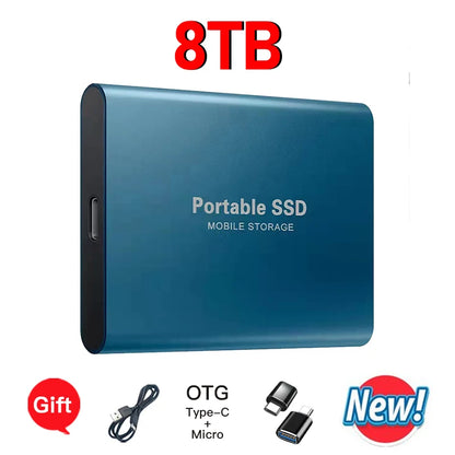 16TB Mass Storage Portable SSD 1TB 2TB 4TB 8TB USB3.2 External Hard Drive High Speed Solid Disk for All Devices