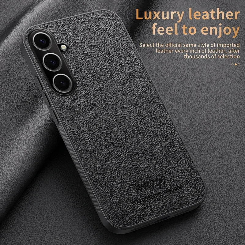 For Samsung Galaxy S25 FE Luxury Business Leather Soft Frame Magnetic Cover For Samsung Galaxy S25 FE S25FE 5G Phone Cases Capa
