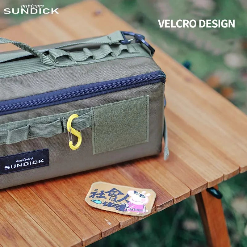 1pc 3-color Outdoor Camping Gear Storage Bag Polyester Fibre Nylon Bag Waterproof Abrasion-Resistant Shoulder Strap Included