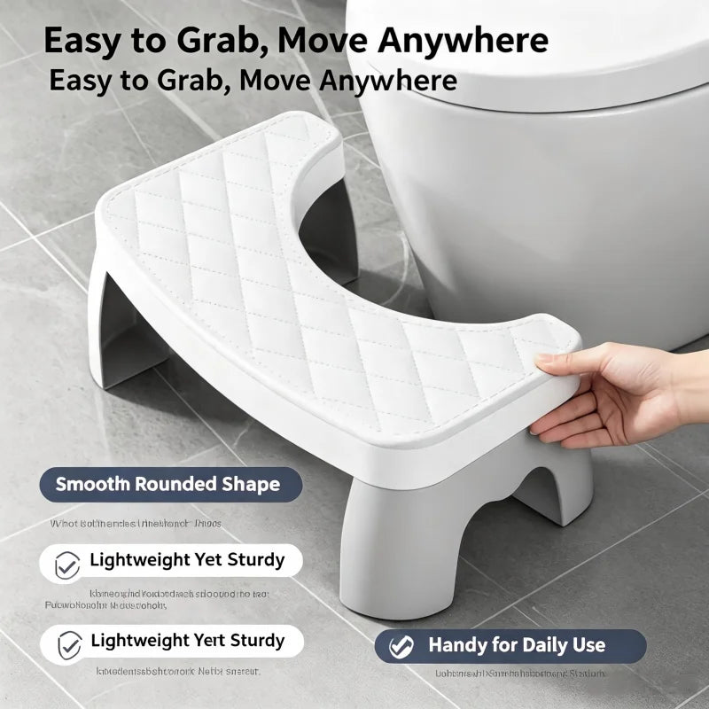 Slip Resistant Water-proof Potty Foot Stool Ergonomic Raised Footrest Stable Frame Household Washroom Auxiliary Tool Suitable Fo