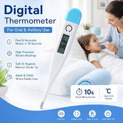 Digital Water Thermometer Accurate Oral and Armpit Temperature Reading Fever Alert Termometer Baby Bath Thermometers