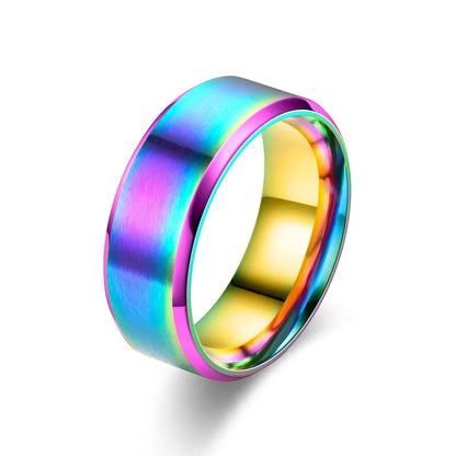 Stainless Steel Tungsten Ring – Unisex 8mm Brushed Wedding Band for Men & Women (6 Colors)