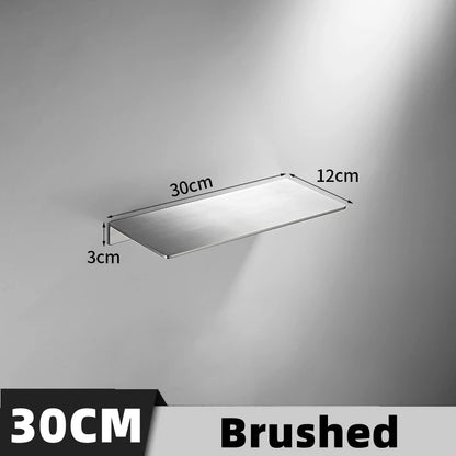 Black/ Chrome Bathroom Shelf Thicken Stainless Steel Corner Shelves Towel Rack Shampoo Holder Kitchen Storage Rack 20/30/40/50cm