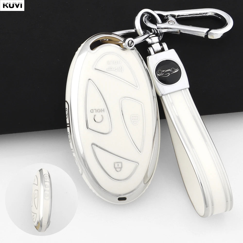 For Hyundai IONIQ 6 New Grand Prix GN7 Kona 5 7 Buttons Fashion TPU Car Remote Key Case Cover Protected Keychain Fob Accessories