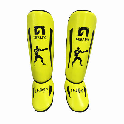 Lekaro Adult Professional Fighting Leg Guards Boxing Shin Guards Fighting Protective Gear Instep Protection Fighting Equipment