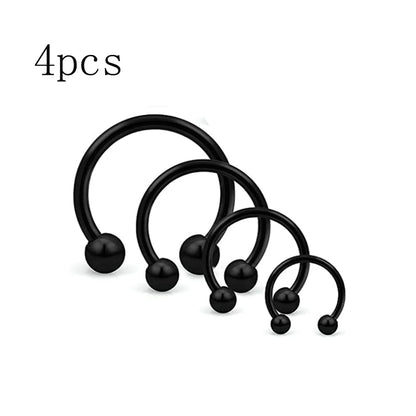 4Pcs/32Pcs 16G Septum Nose Rings – Stainless Steel Hoop Horseshoe Piercing Jewelry, Tragus Cartilage Earrings (6-12mm)
