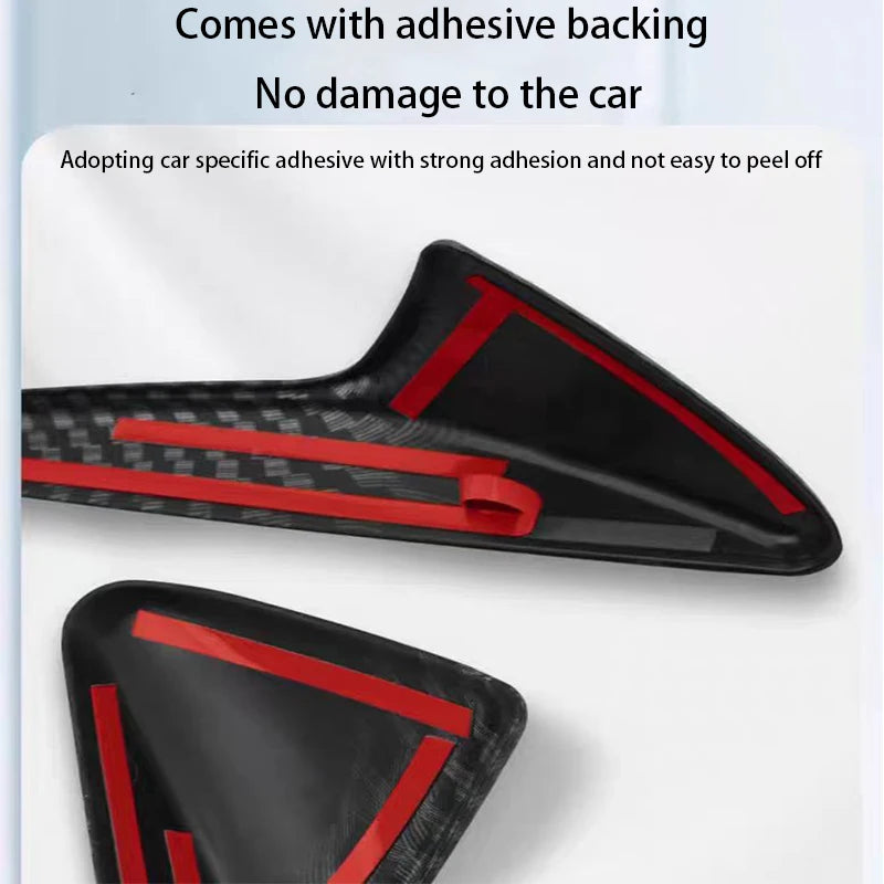 ABS Carbon Pattern Side Camera Cover For Tesla Model 3 Highland 2024 Model Y Juniper 2026 ABS Leaf Board Sticker Accessories