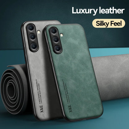 For Samsung Galaxy A56 A36 A26 A16 5G Case Soft Silicone Car Holder Magnetic Leather Phone Cover for Galaxy A06 A 56 36 16 Funda