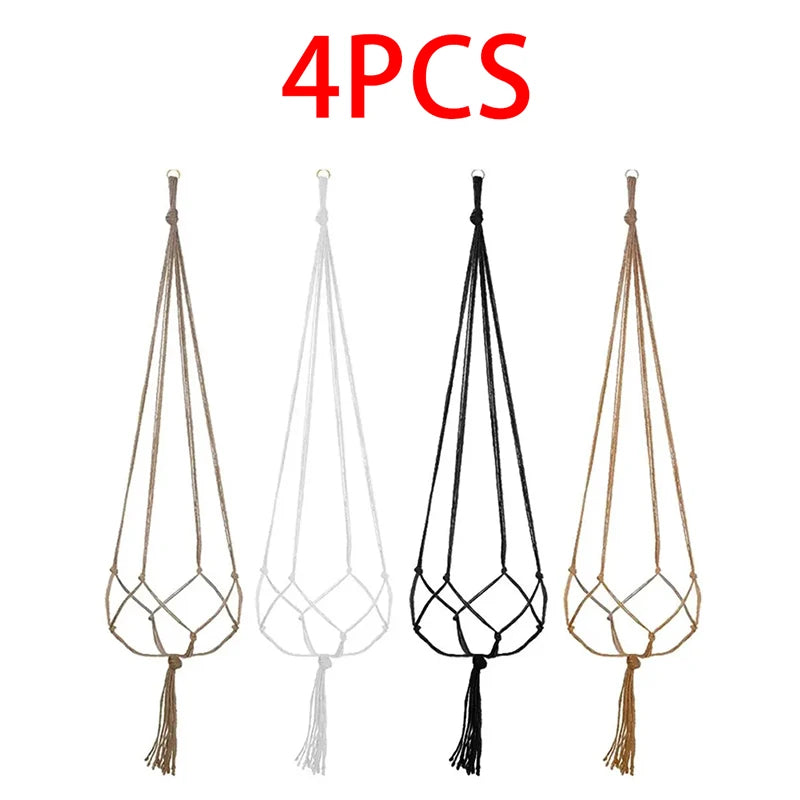 Hanging Flower Pot Net Planters for Hanging，Woven Plant Holder for Gardening, Planter Hanger Rack