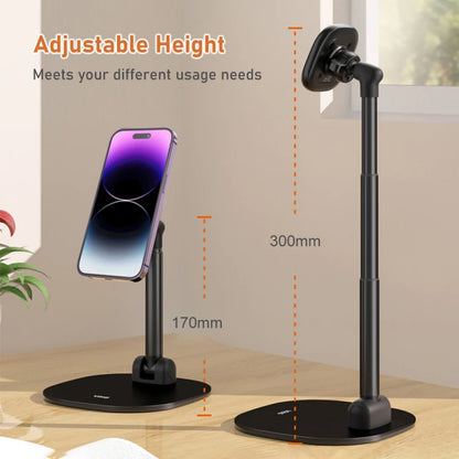 VRIG MG-04 Foldable Desktop Phone Stand with 360° Rotatable Magnetic Phone Mount Phone Holder Adjustable Height for iPhone