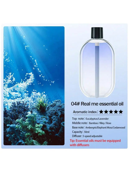 Rechargeable portable aromatherapy diffuser diffuser machine, aromatherapy essential oil, refreshing agent, deodorizer, 5-speed