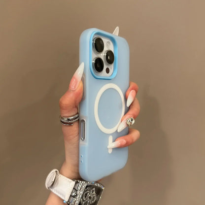 Luxury Candy Color 2 IN 1 For Magsafe Case for iPhone 16 15 14 13 12 17 Pro Max Plus Magnetic Wireless Charge Clear Matte Cover