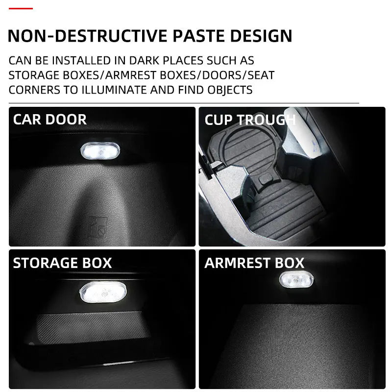 1/2/4Pcs Touch Sensor USB LED Interior light LED Lamp Car Ceiling Lamp Reading Light Car Decorations Roof Interior Lighting