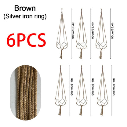 Hanging Plant Pot Hanging Basket Vases with Hook Creative Macrame Suspension Plant Planters for Hanging  Flower Pot Net