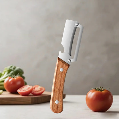 Kitchen Peeler Stainless Steel Vegetable Peeler with Wooden Handle for Peeling and Slicing Fruits and Vegetables Kitchen Tool