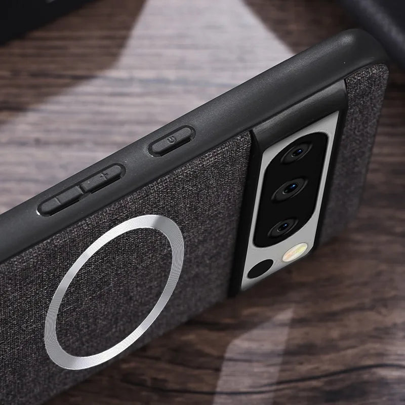 for Magsafe Fabric Cloth Case for Google Pixel 9 8 7 6 10 Pro XL 7A 8A 6A Magnetic Wireless Charging Slim Cover for Pixel 9Pro