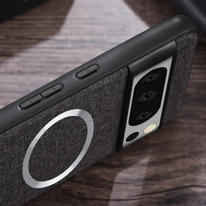 for Magsafe Fabric Cloth Case for Google Pixel 9 8 7 6 10 Pro XL 7A 8A 6A Magnetic Wireless Charging Slim Cover for Pixel 9Pro