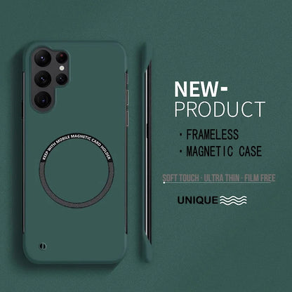 Ultra Thin Hard PC Magnetic Frameless Phone Case For Samsung Galaxy S25 S24 S23 S22 S21 S20 FE Plus Ultra PC Matte Protect Cover