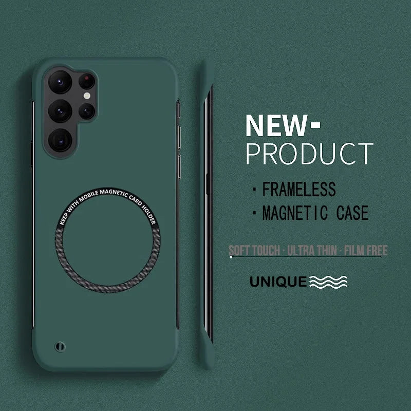 Ultra Thin Hard PC Magnetic Frameless Phone Case For Samsung Galaxy S25 S24 S23 S22 S21 S20 FE Plus Ultra PC Matte Protect Cover