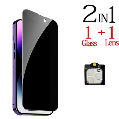 1~4PCS Anti-Spy Glass For iPhone 17 16 15 14 13 Pro Max Privacy Screen Protector & Camera Protection Film For iPhone 15 12 11 Pr