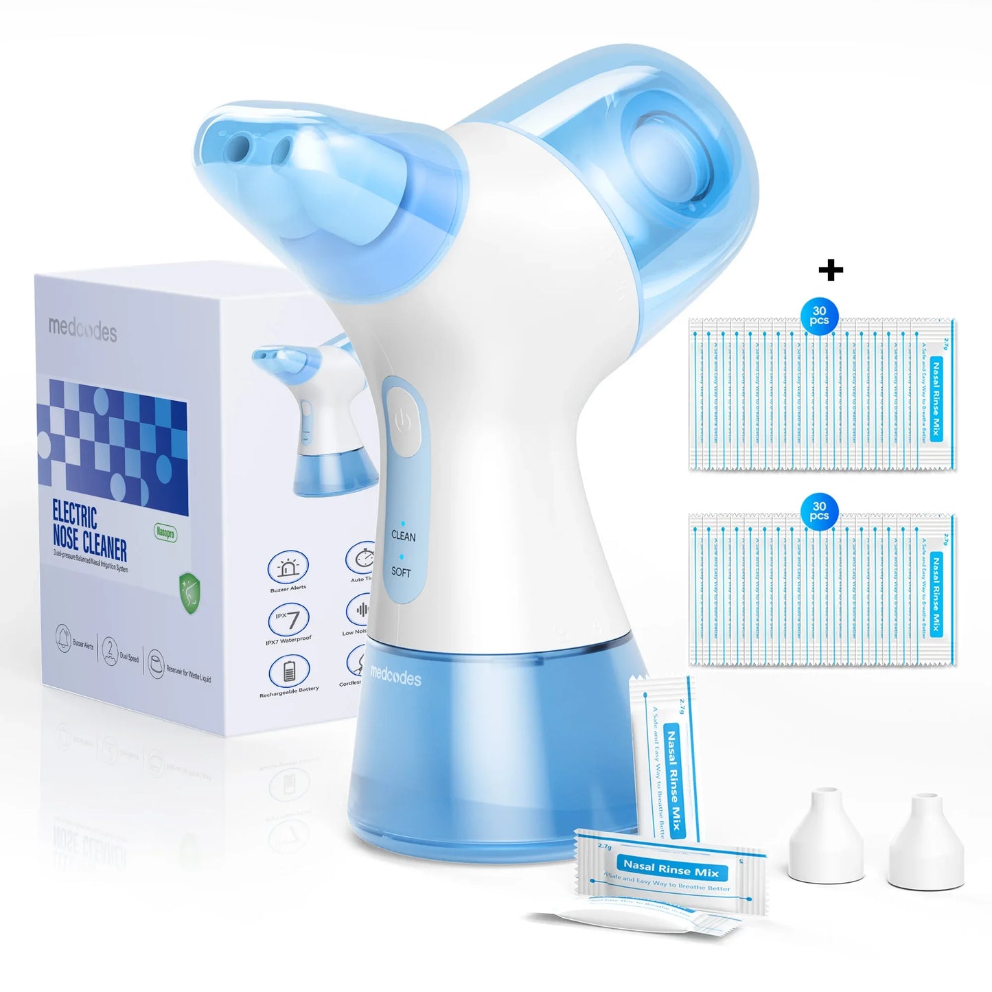 Nasal Irrigation System Sinus Rinse Machine with Water Tank & Waste Collection Tank - Nose Cleaner for Sinus,Allergy Relief