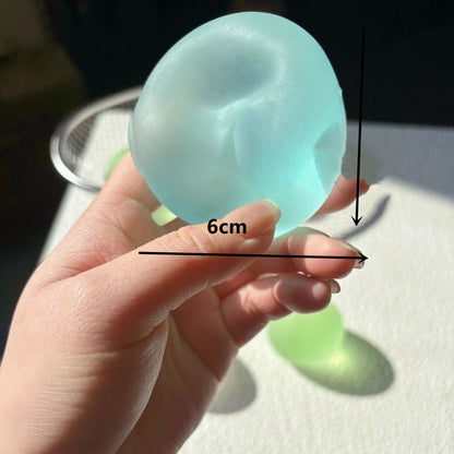 Blue Maltose Squishy Toys Anti Stress Sensory Fidgets Toy Soft Simulated Transparent Blue Maltose Slow-rebound Decompression Toy