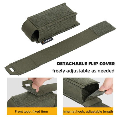 IDOGEAR Tactical Molle Flashlight Holder Magazine Pouch Multiuse Portable Tool Flashbang Pouch for Duty Belt Backpack 35133