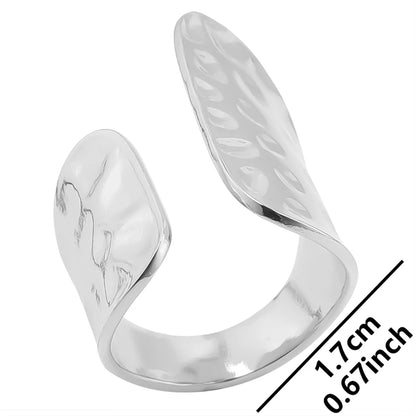 Stainless Steel Chunky Open Ring – Vintage Hollow Multi-Layer Design