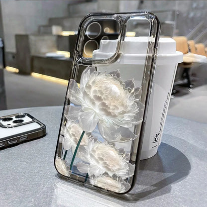 Flower Phone Case For iPhone 16 15 13 11 14 12 17 Pro Max 16E XS XR 7 8 Plus SE Shockproof Transparent Cover Silicone Soft Funda