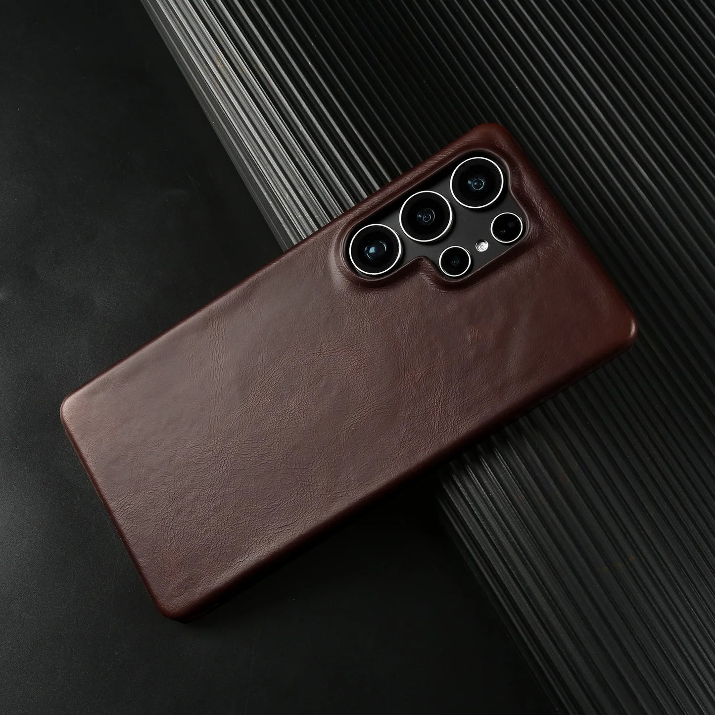 Natural Cowhide Genuine Leather Case For Samsung Galaxy S25 Ultra S26 S24 S23 S22 S21 Business Protective Back Cover Phone Cases
