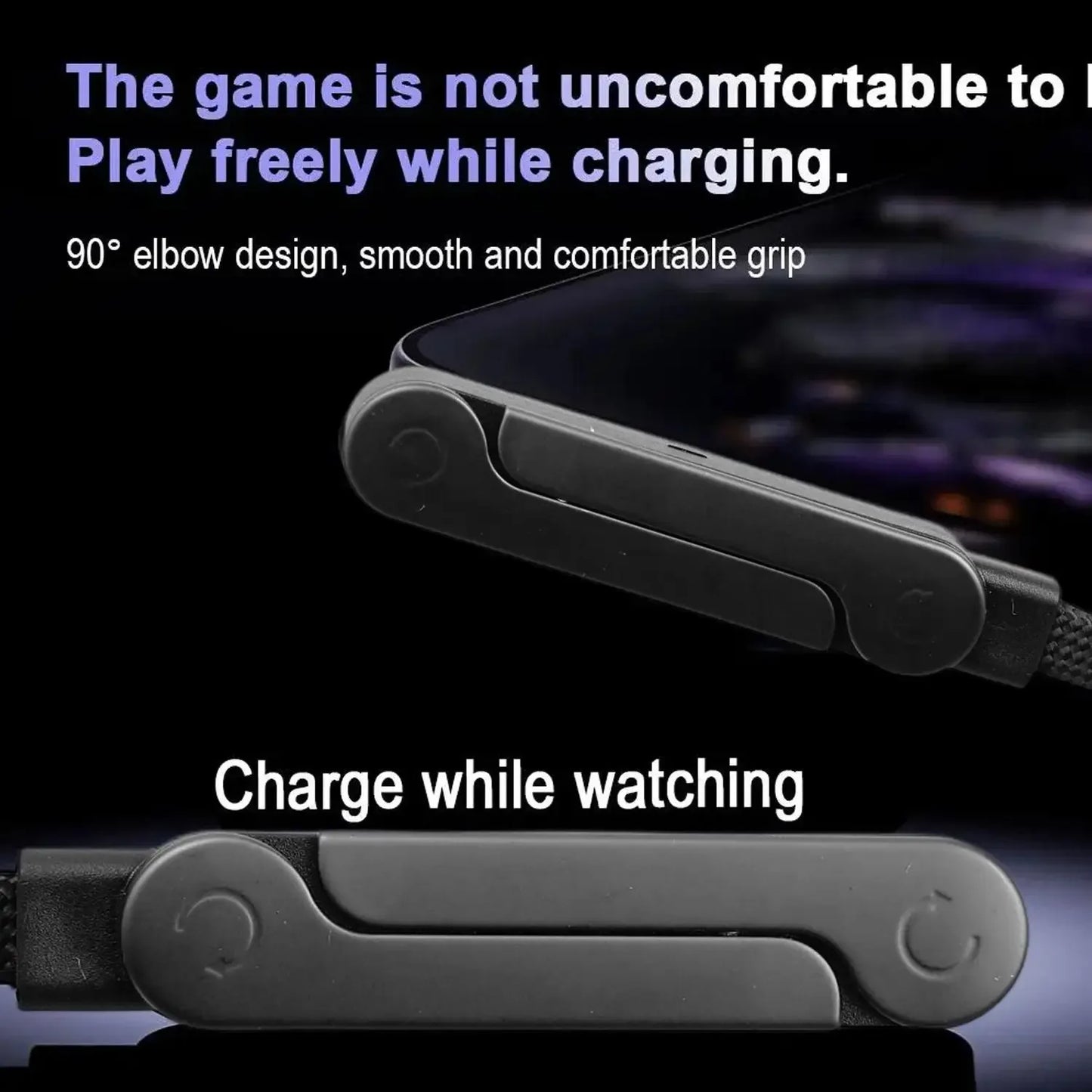 oozcc 240W Elbowed 180° Fast Charging Foldable Phone Holder,PD cable Nylon Data Sync, For iPhone 17, Samsung, Xiaomi, POCO, Tesl
