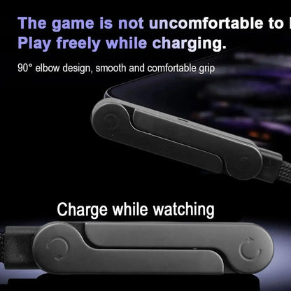 oozcc 240W Elbowed 180° Fast Charging Foldable Phone Holder,PD cable Nylon Data Sync, For iPhone 17, Samsung, Xiaomi, POCO, Tesl