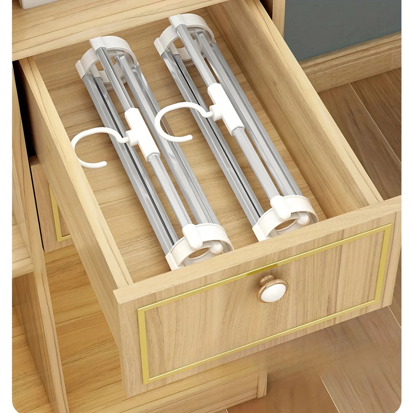 1pc Stainless Steel Space-Saving Foldable Pants Hangers for Jeans, Leggings & Trousers - Closet Organizer