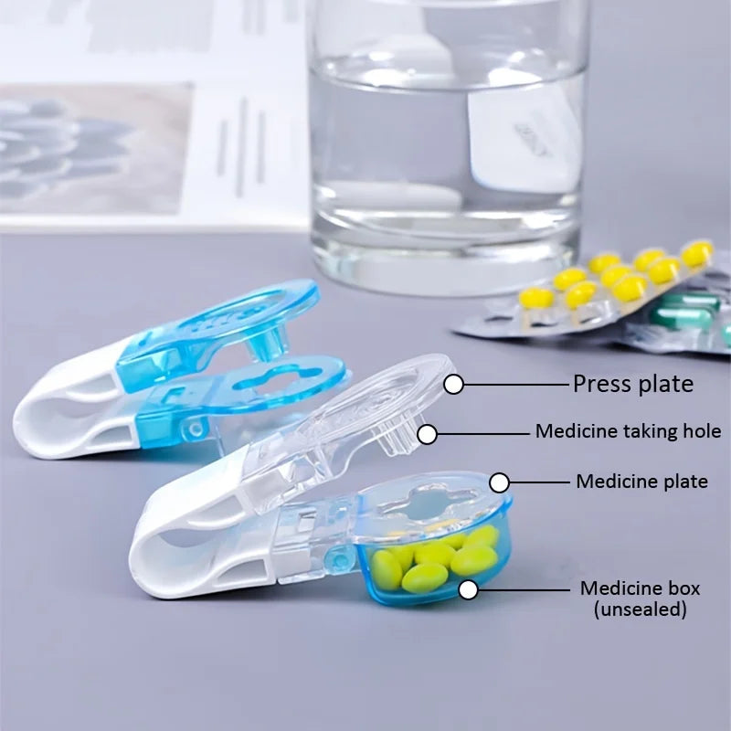 1pc Portable Pill Taker Remover with Medicine Box Household Gadgets, Tablets, Pills  Assistance Tool New Design  Pill Dispenser