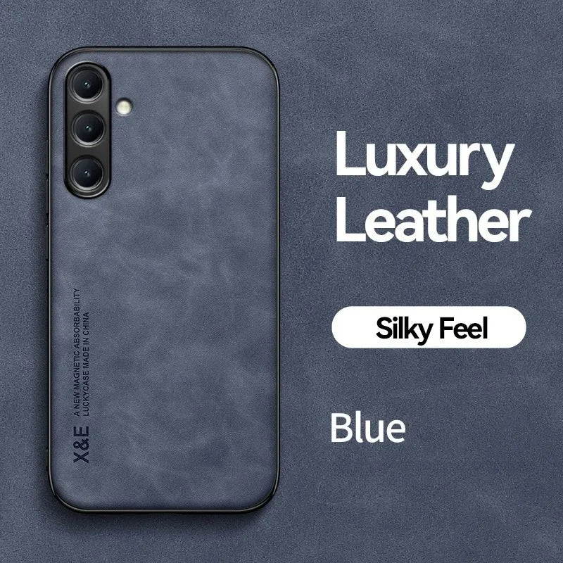 For Samsung Galaxy A56 A36 A26 A16 5G Case Soft Silicone Car Holder Magnetic Leather Phone Cover for Galaxy A06 A 56 36 16 Funda