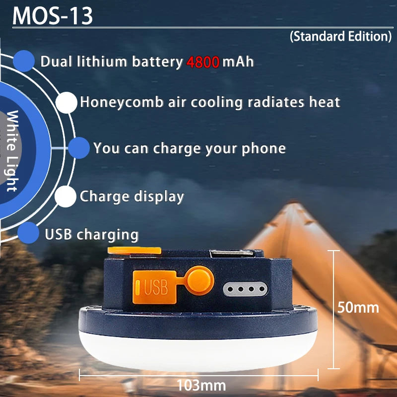 MOSLIGHTING Tent Light Rechargeable Lantern Portable Emergency Night Market Light Outdoor Camping Bulb Lamp Flashlight Home LED