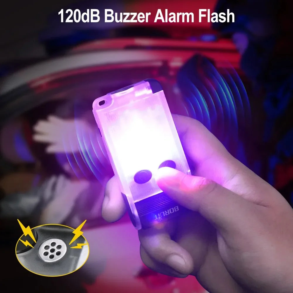 BORUiT V30 900LM UV LED EDC Flashlight Type-C Rechargeable Power Bank Work Light with Magnetic Buzzer Camping Pocket Lantern