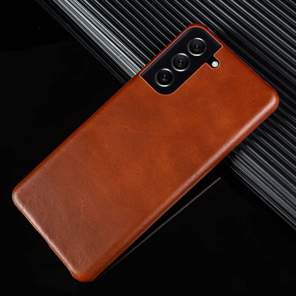 Hand Made Genuine Leather Cases For Samsung Galaxy S21 FE S20 S20FE 5G S20Plus Aesthetic Vintag Pattern Phone Shell Cover Back