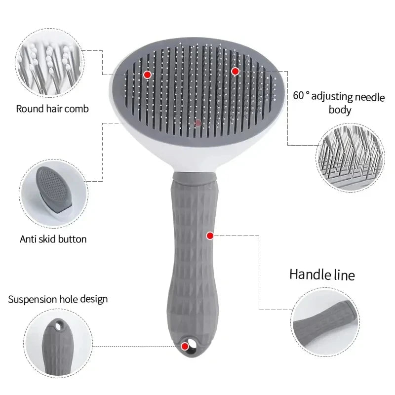 Self-Cleaning Pet Dematting Comb for Dogs & Cats