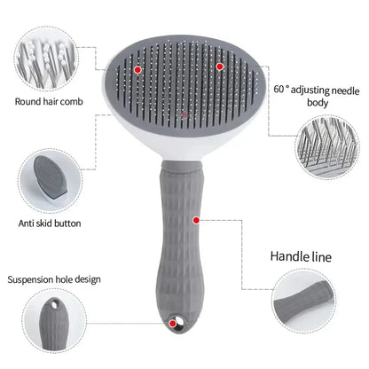 Self-Cleaning Pet Dematting Comb for Dogs & Cats