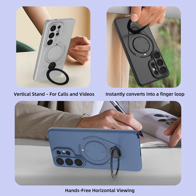 360° Rotating Magnetic Stand Phone Case For Samsung Galaxy S26 S26Plus S26Ultra Wireless Charging Shockproof Protective Cover