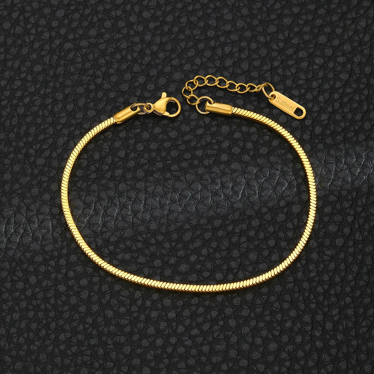 Simple MEN Stainless Steel Square Snake Bone Chain Bracelet – Minimalist Hip-Hop Unisex Jewelry