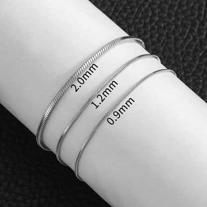 Simple MEN Stainless Steel Square Snake Bone Chain Bracelet – Minimalist Hip-Hop Unisex Jewelry