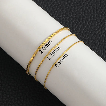 Simple MEN Stainless Steel Square Snake Bone Chain Bracelet – Minimalist Hip-Hop Unisex Jewelry