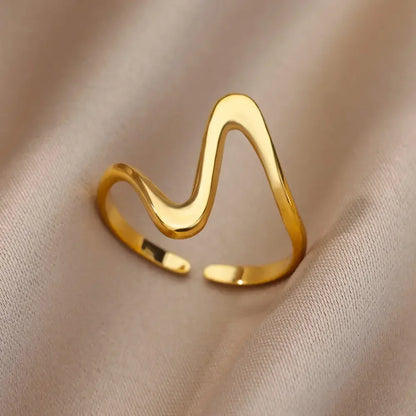 Stainless Steel Heart Ring for Women – 18K Gold Plated, Zircon Inlay, Vintage Waterproof Wedding Jewelry Gift