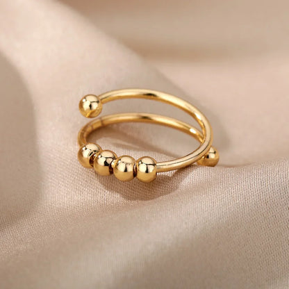 Stainless Steel Heart Ring for Women – 18K Gold Plated, Zircon Inlay, Vintage Waterproof Wedding Jewelry Gift