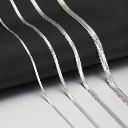 Stainless Steel Herringbone Snake Chain Necklace – Waterproof Unisex Choker