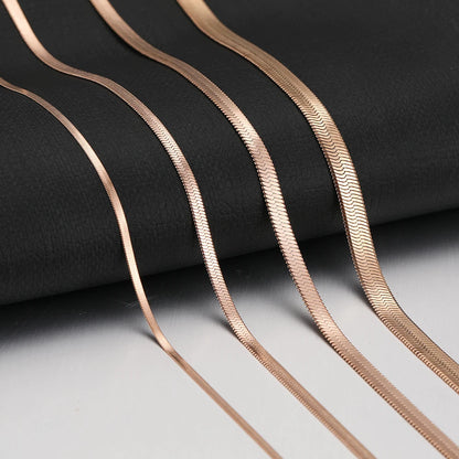 Stainless Steel Herringbone Snake Chain Necklace – Waterproof Unisex Choker